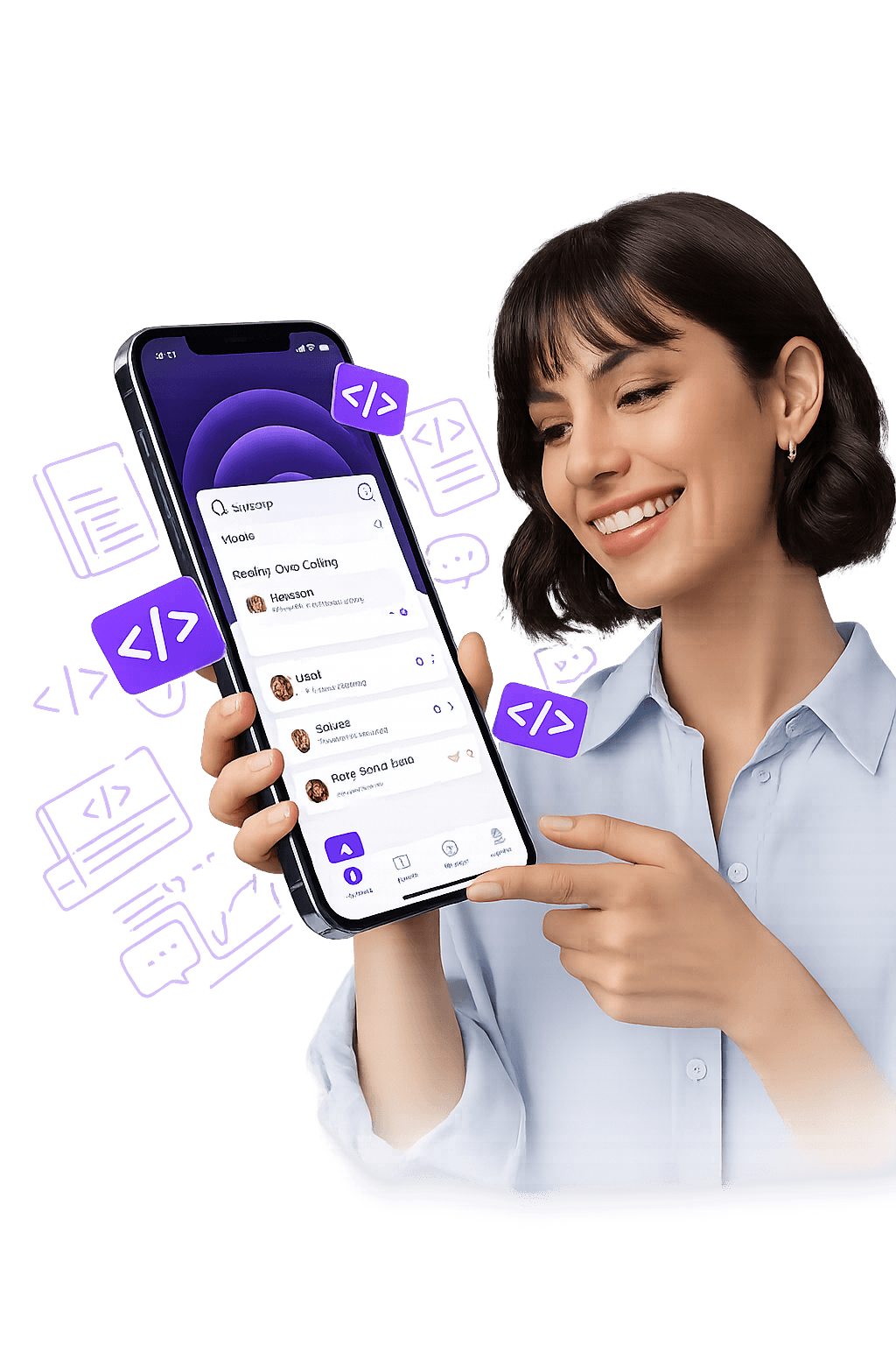 Android mobile app interface