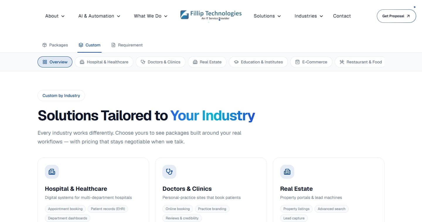 Fillip's custom quote builder, backed by a Node.js quote and lead flow