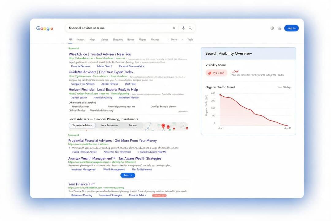 Poor Financial Search Rankings